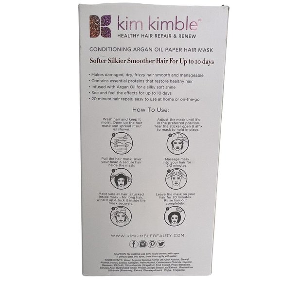 Kim Kimble Conditioning Argan Oil Paper Hair Mask 4 Pack Set Repair & Renew New - Picture 2 of 12
